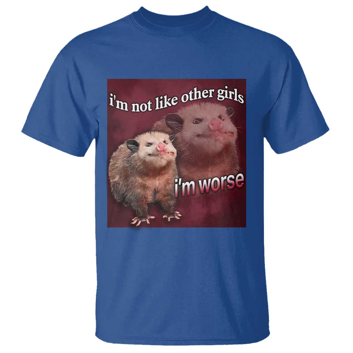 funny-opossum-meme-t-shirt-im-not-like-other-girls-im-worse-possum-sarcasm-humor
