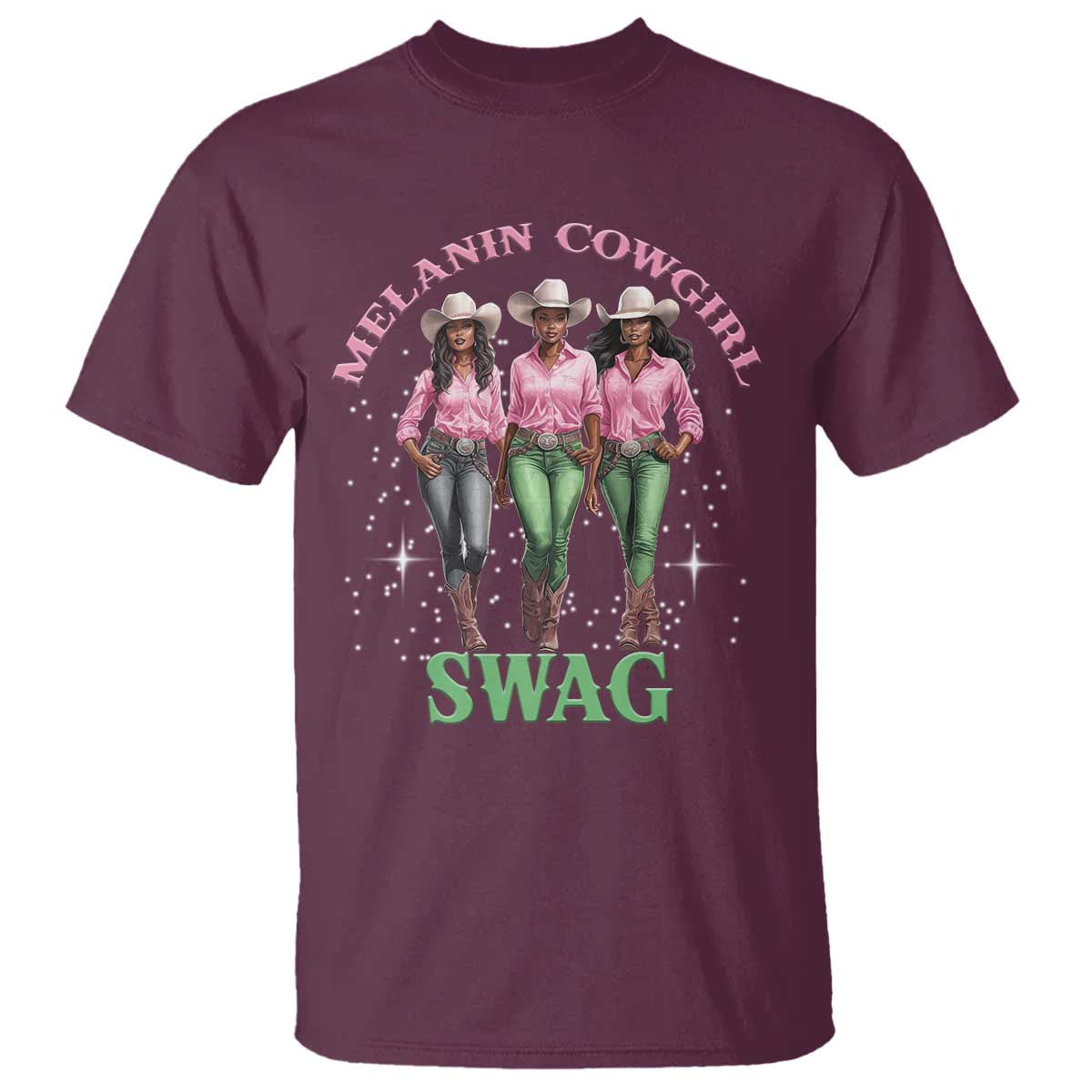 melanin-cowgirl-swag-t-shirt-pink-green-african-american-cowgirls-black-history