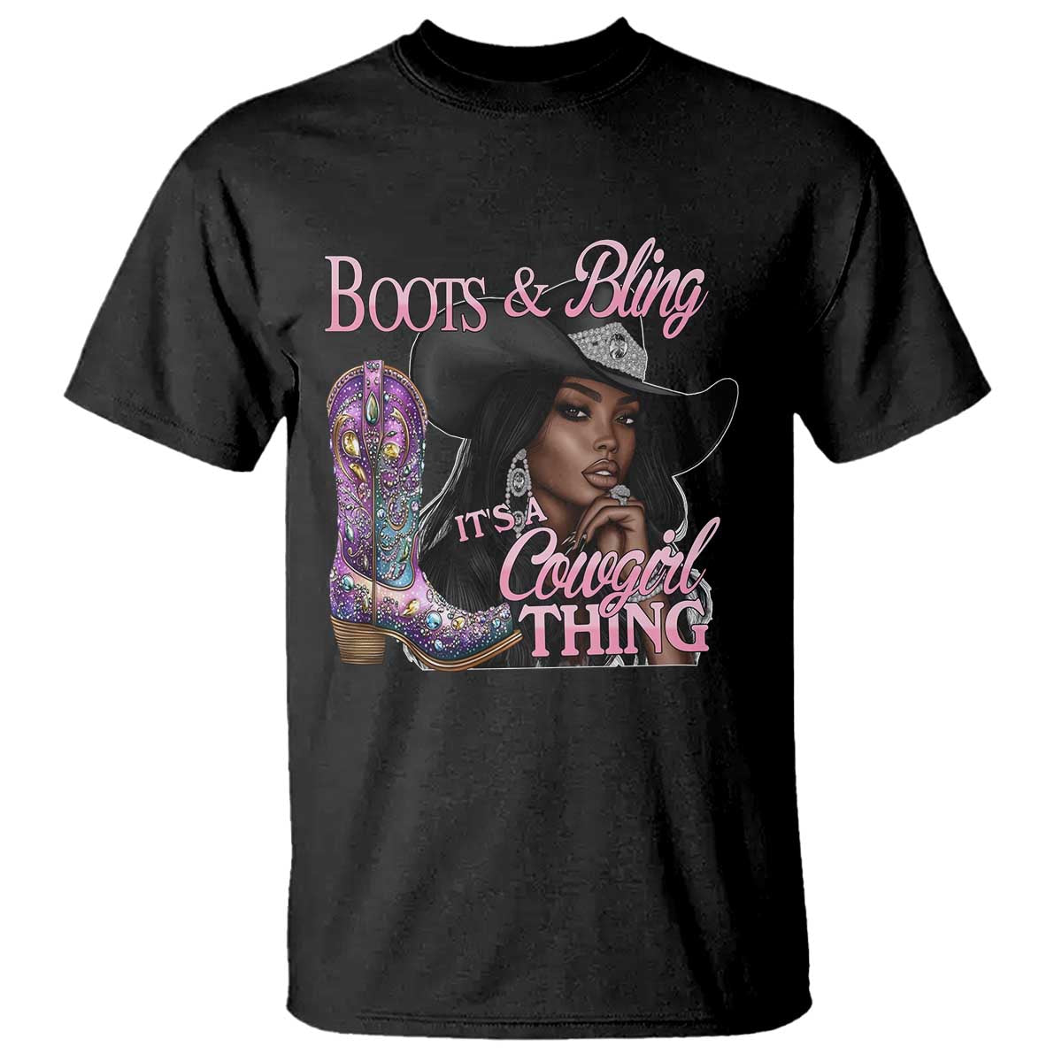 melanin-cowgirl-t-shirt-boots-bling-its-a-cowgirl-thing-black-cowgirl-melanin