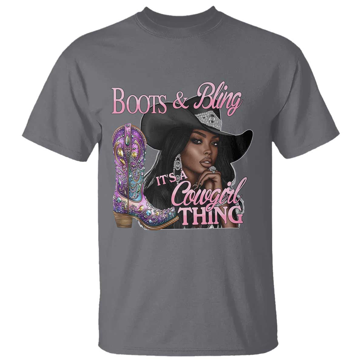 melanin-cowgirl-t-shirt-boots-bling-its-a-cowgirl-thing-black-cowgirl-melanin