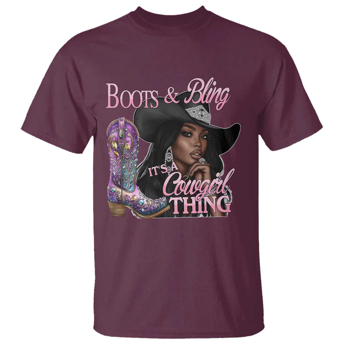 melanin-cowgirl-t-shirt-boots-bling-its-a-cowgirl-thing-black-cowgirl-melanin
