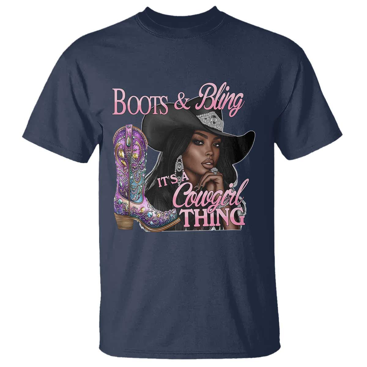 melanin-cowgirl-t-shirt-boots-bling-its-a-cowgirl-thing-black-cowgirl-melanin