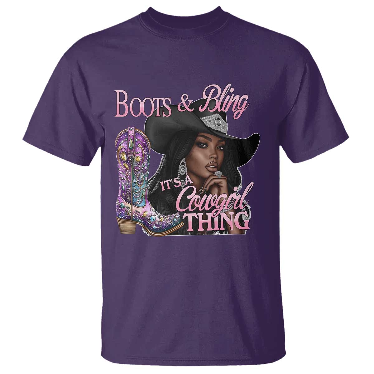 melanin-cowgirl-t-shirt-boots-bling-its-a-cowgirl-thing-black-cowgirl-melanin