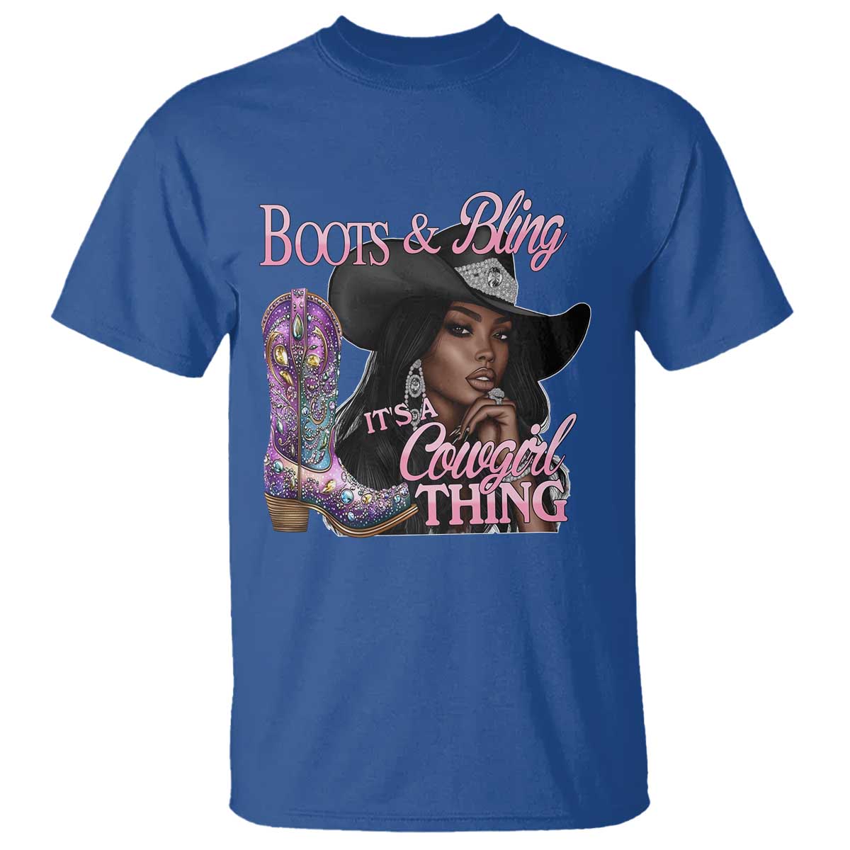 melanin-cowgirl-t-shirt-boots-bling-its-a-cowgirl-thing-black-cowgirl-melanin