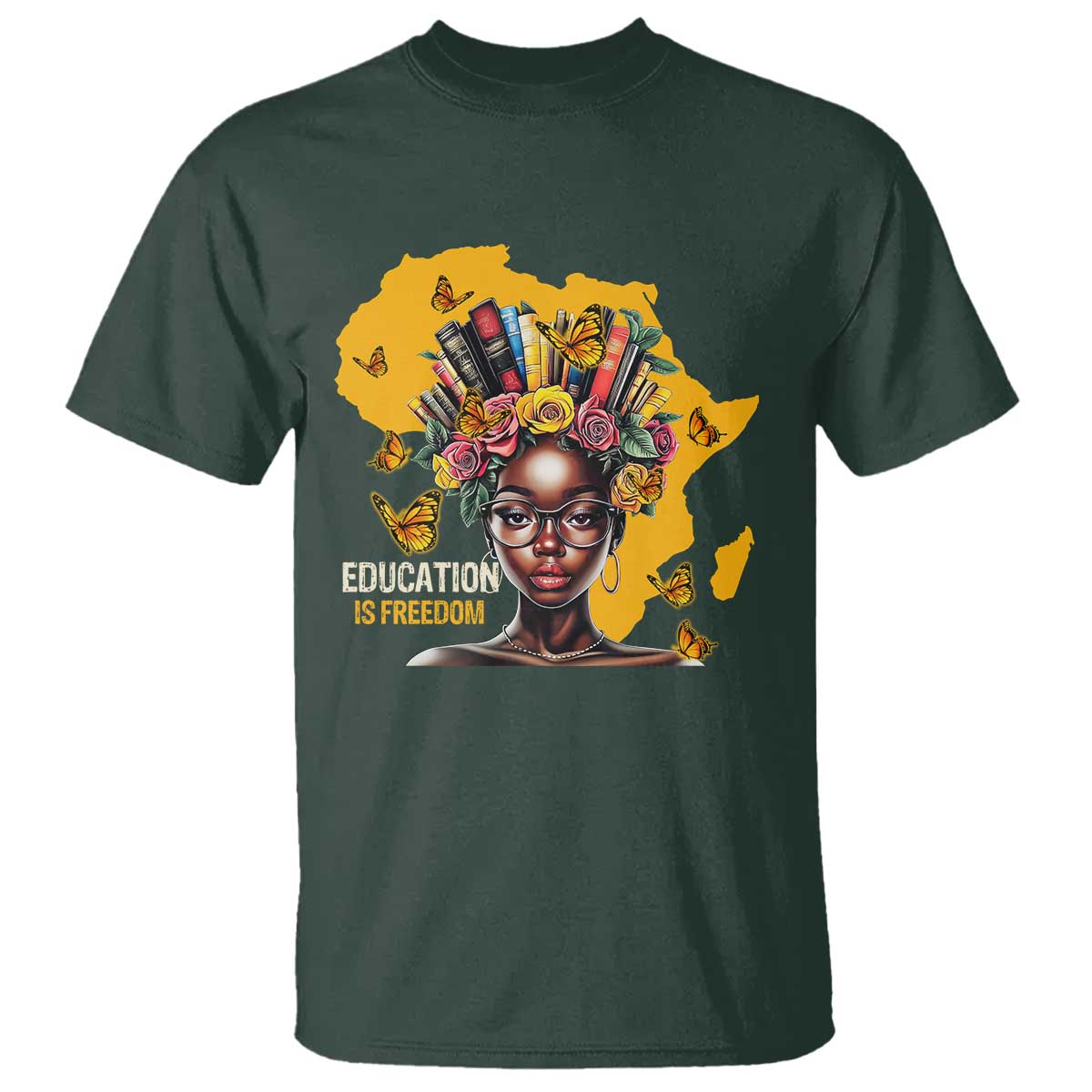 education-is-freedom-t-shirt-black-teacher-books-black-history-month