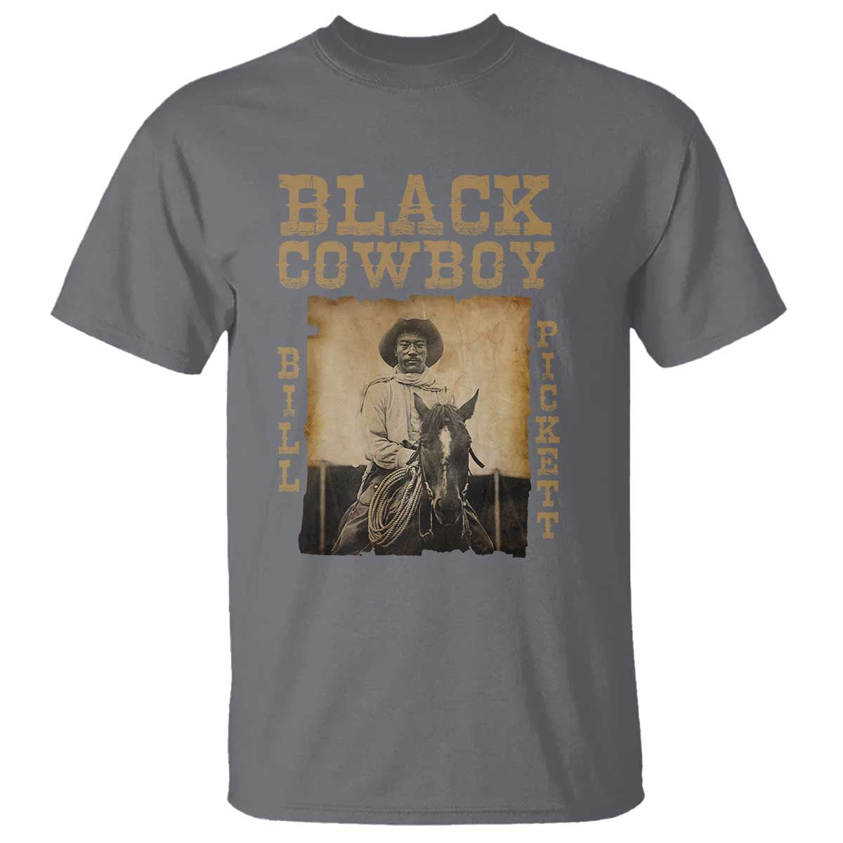 bill-pickett-t-shirt-black-cowboy-western-legend-vintage