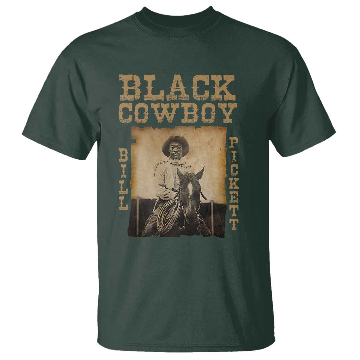 bill-pickett-t-shirt-black-cowboy-western-legend-vintage