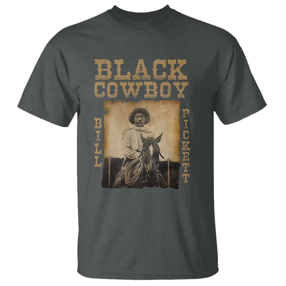bill-pickett-t-shirt-black-cowboy-western-legend-vintage