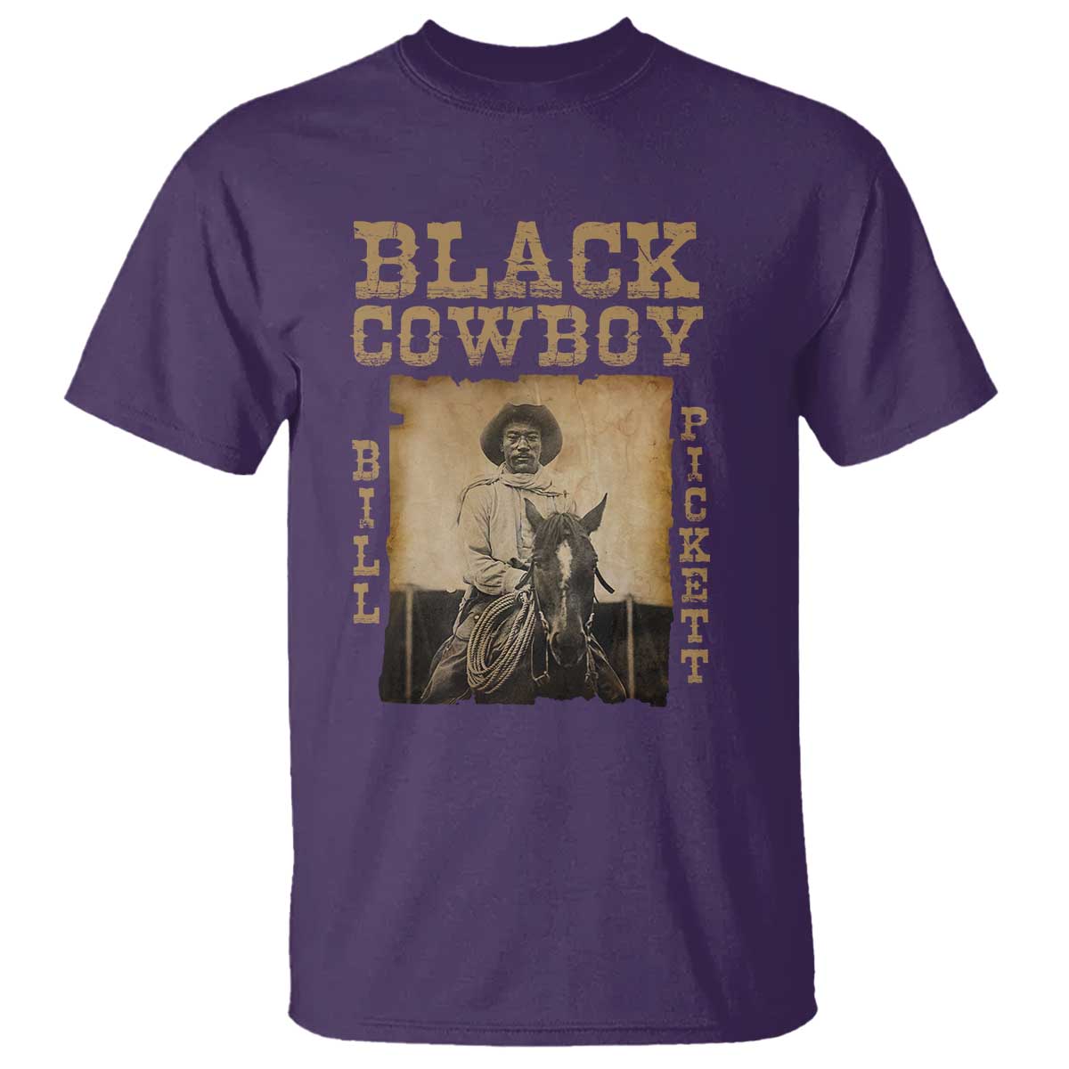 bill-pickett-t-shirt-black-cowboy-western-legend-vintage
