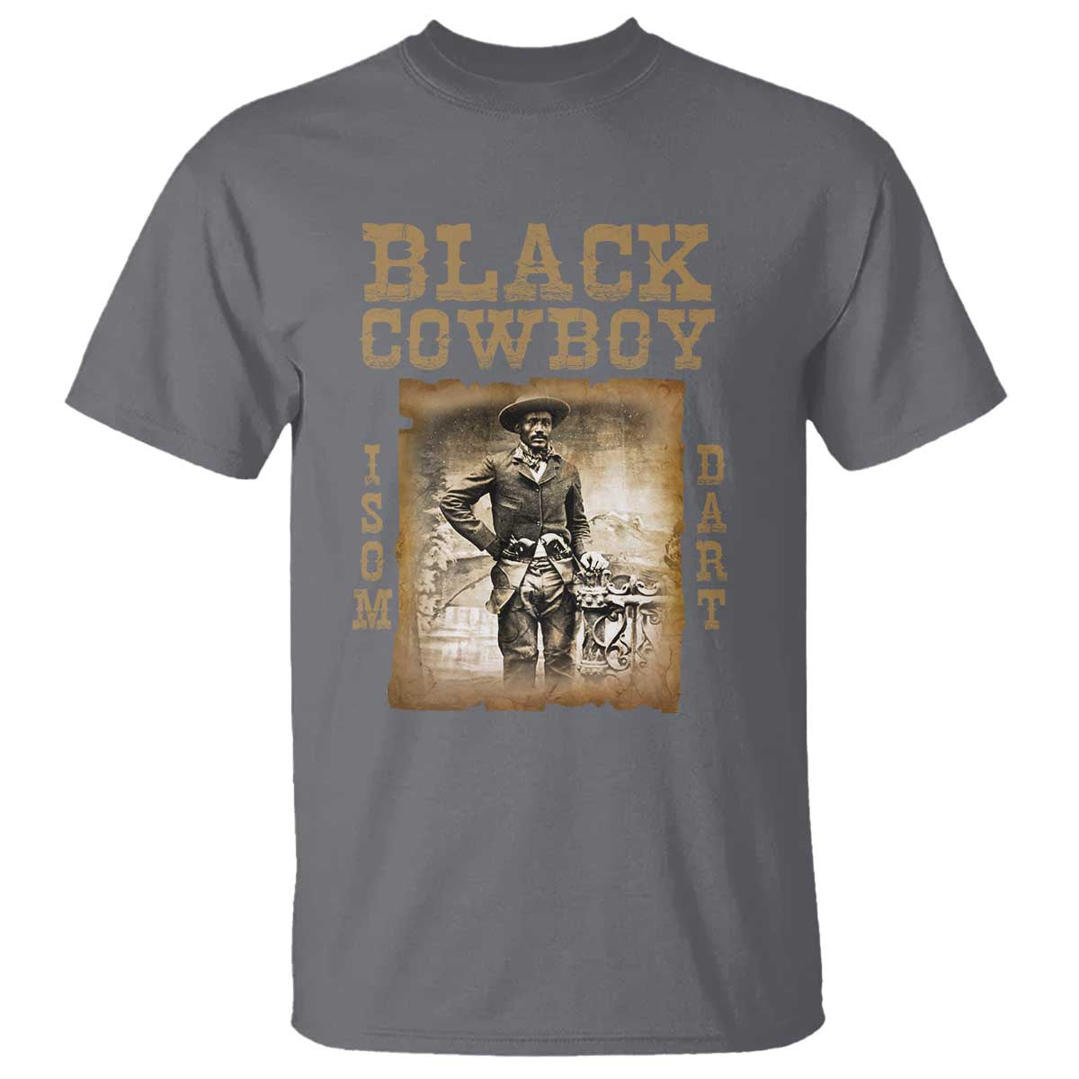isom-dart-t-shirt-black-cowboy-western-legend-vintage