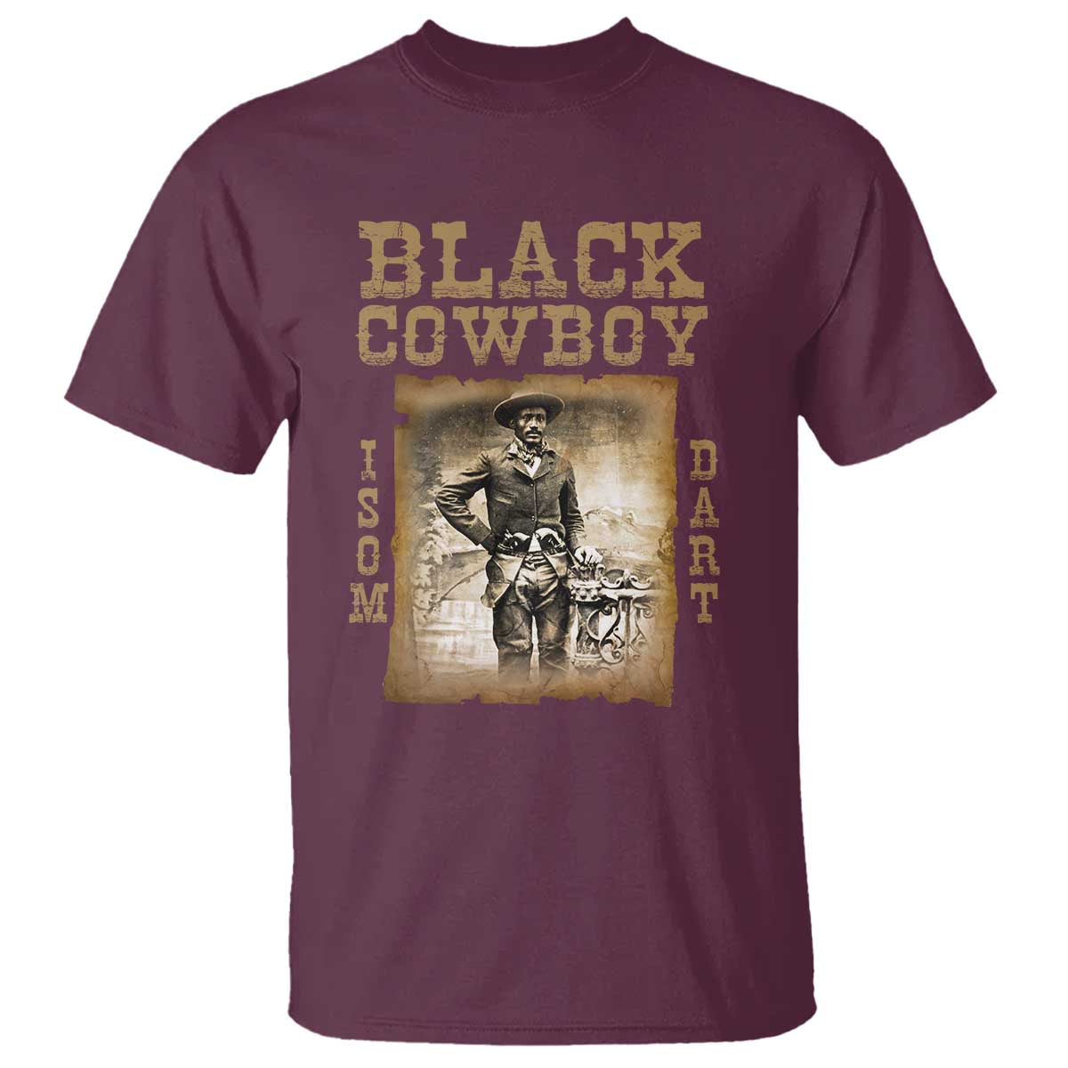 isom-dart-t-shirt-black-cowboy-western-legend-vintage