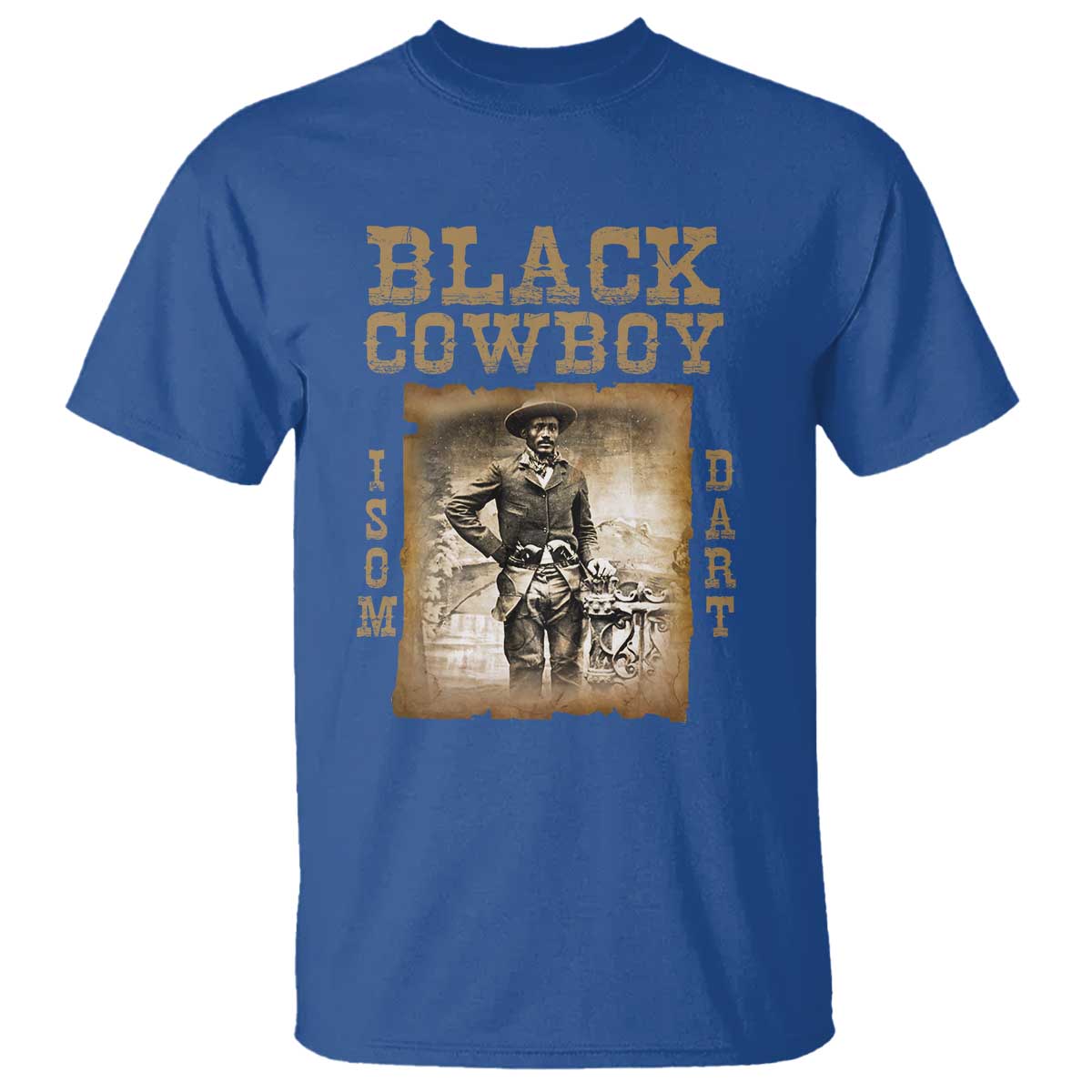 isom-dart-t-shirt-black-cowboy-western-legend-vintage