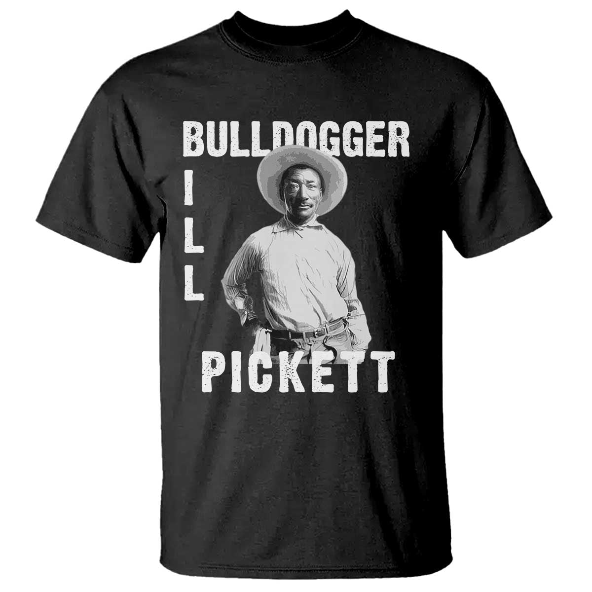 bill-pickett-t-shirt-bulldogger-black-cowboy-western-legend-vintage
