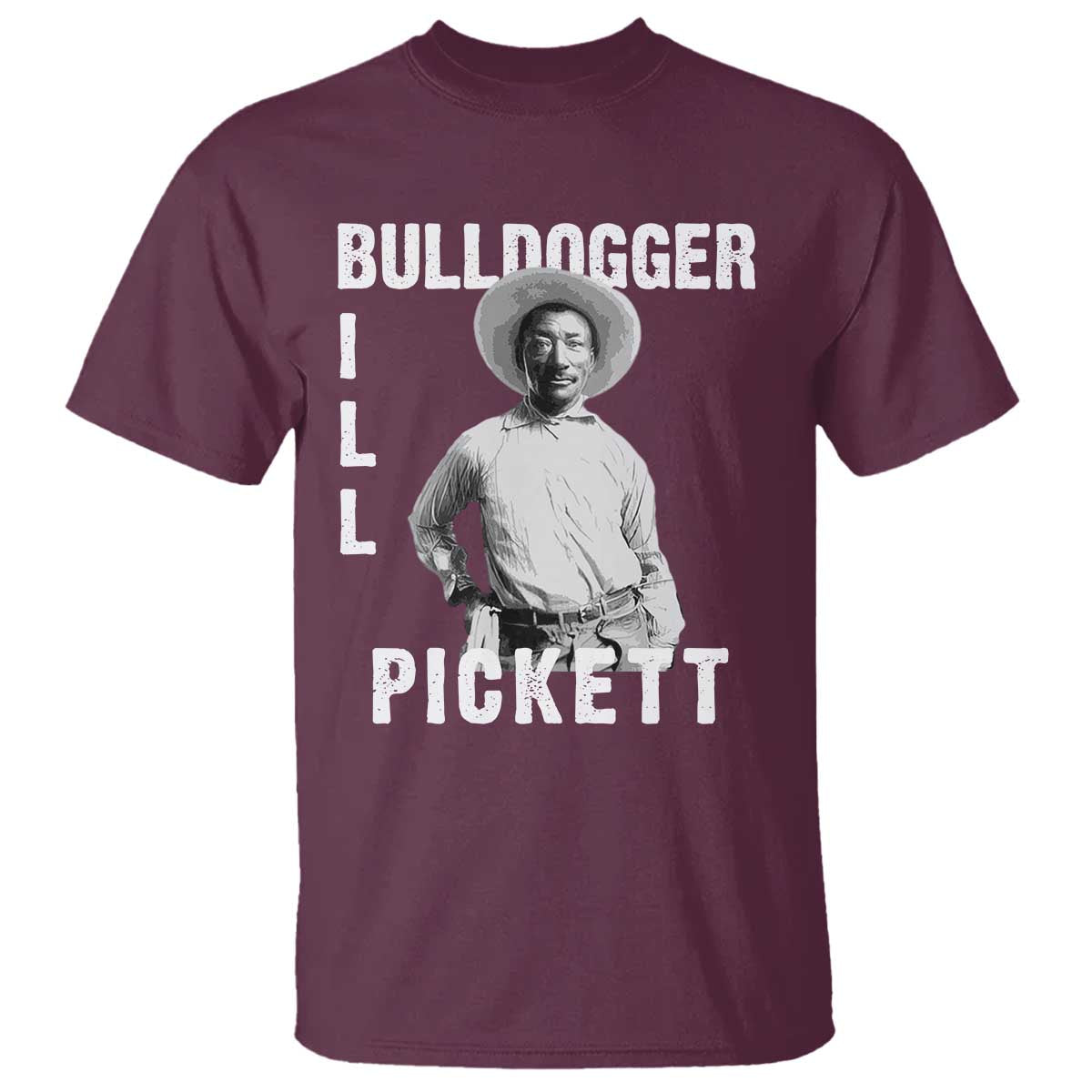 bill-pickett-t-shirt-bulldogger-black-cowboy-western-legend-vintage