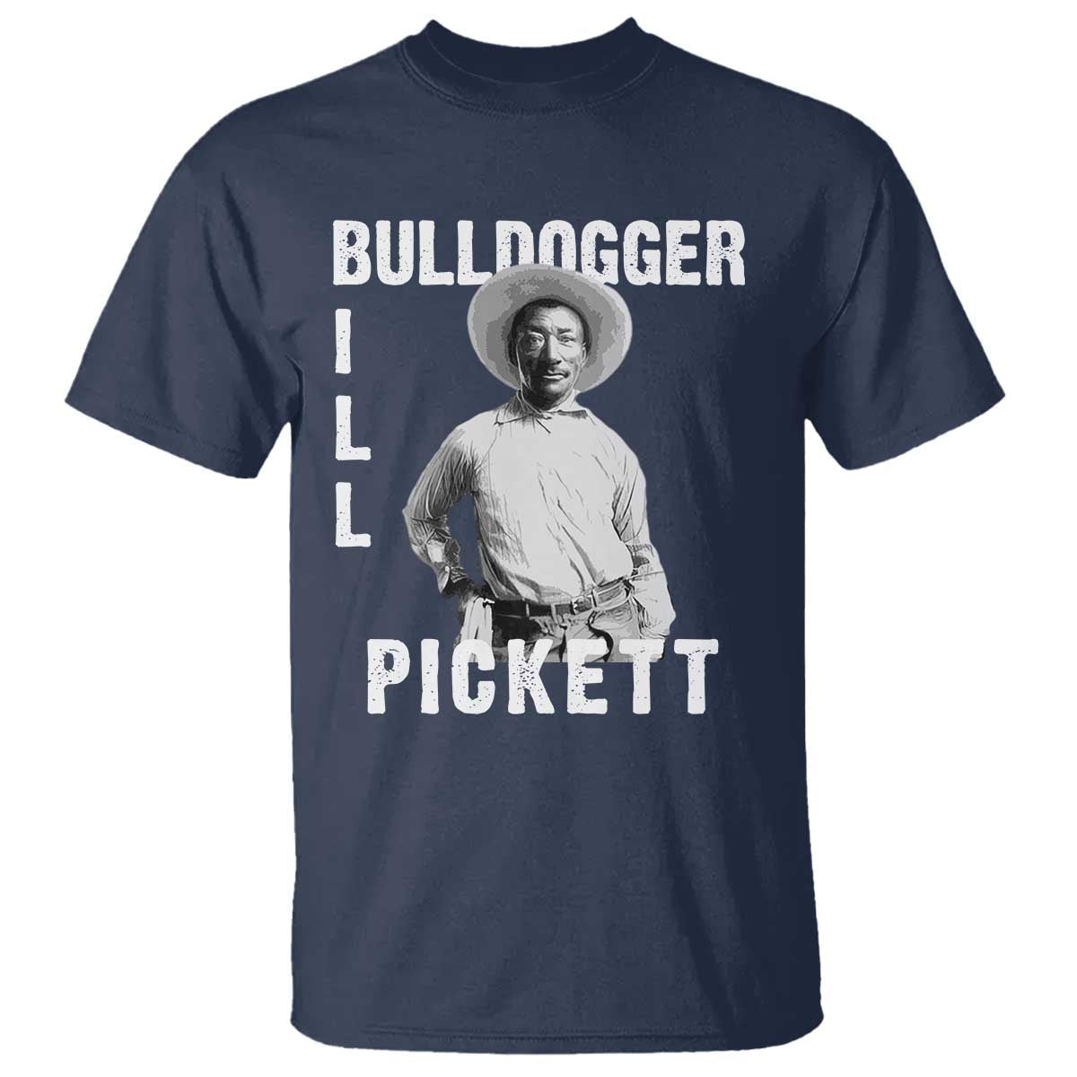 bill-pickett-t-shirt-bulldogger-black-cowboy-western-legend-vintage