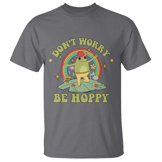 cottagecore-aesthetic-frog-t-shirt-dont-worry-be-hoppy-meditating