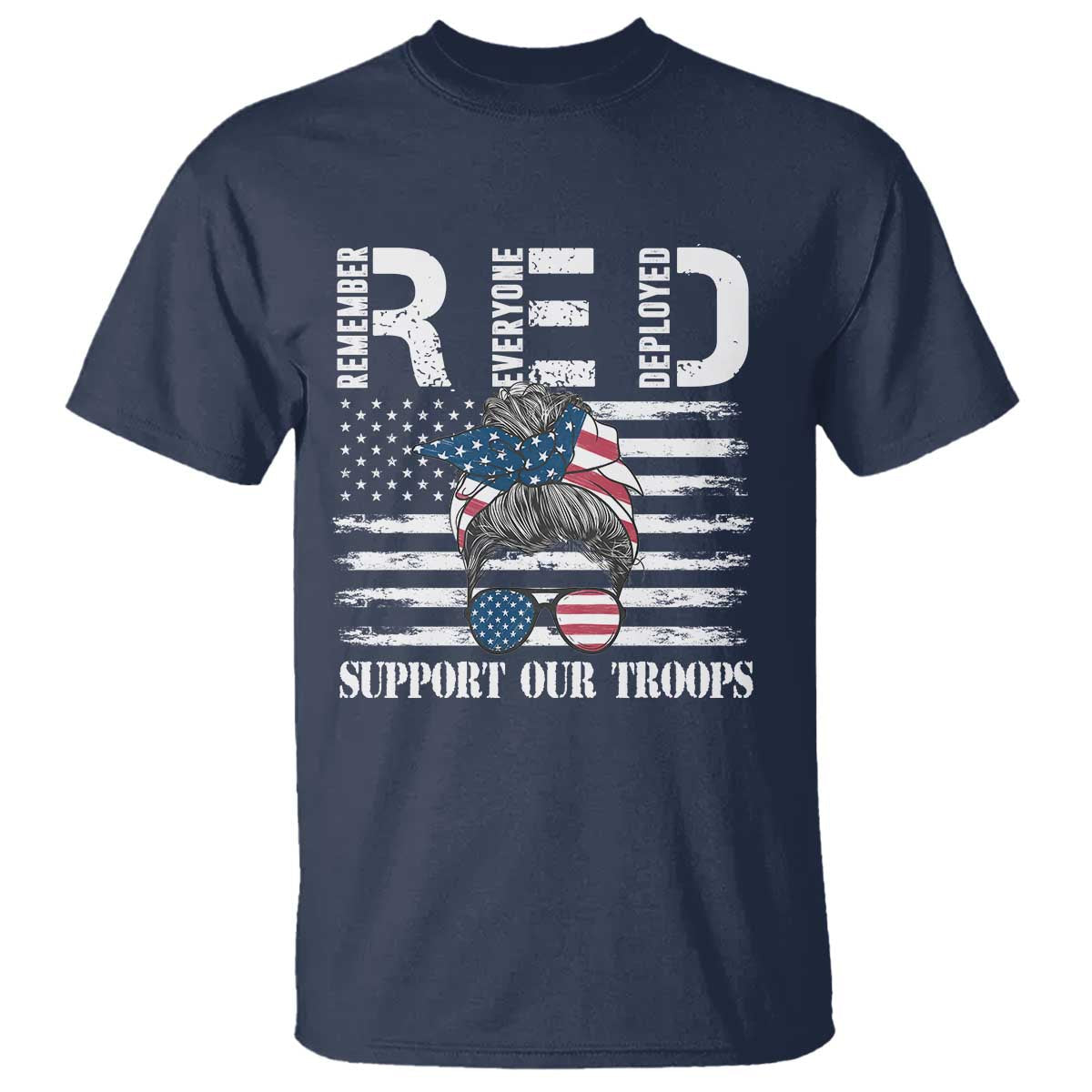 red-friday-t-shirt-red-remember-everyone-deployed-american-flag-messy-bun