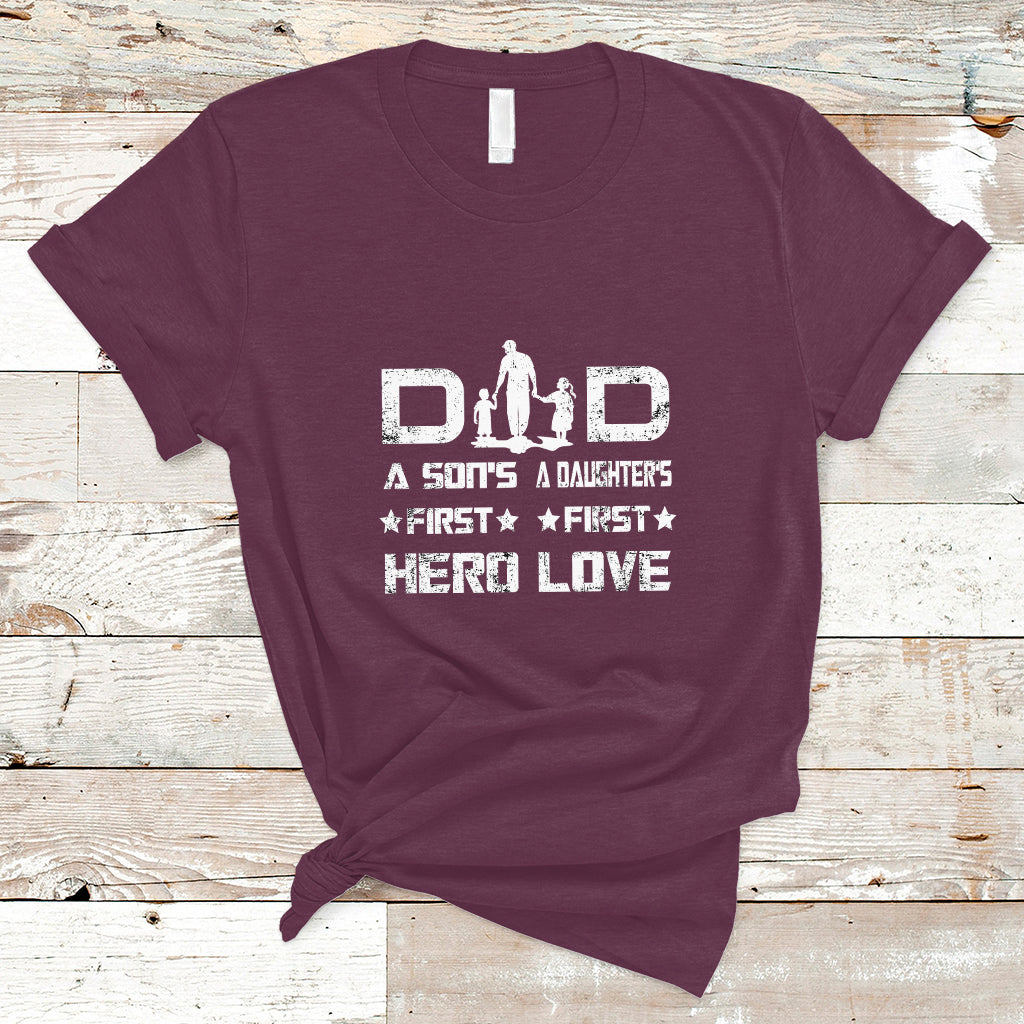 fathers-day-t-shirt-proud-dad-of-two-a-sons-first-hero-a-daughters-first-love-best-fathers-day-gift-from-son-and-daughter