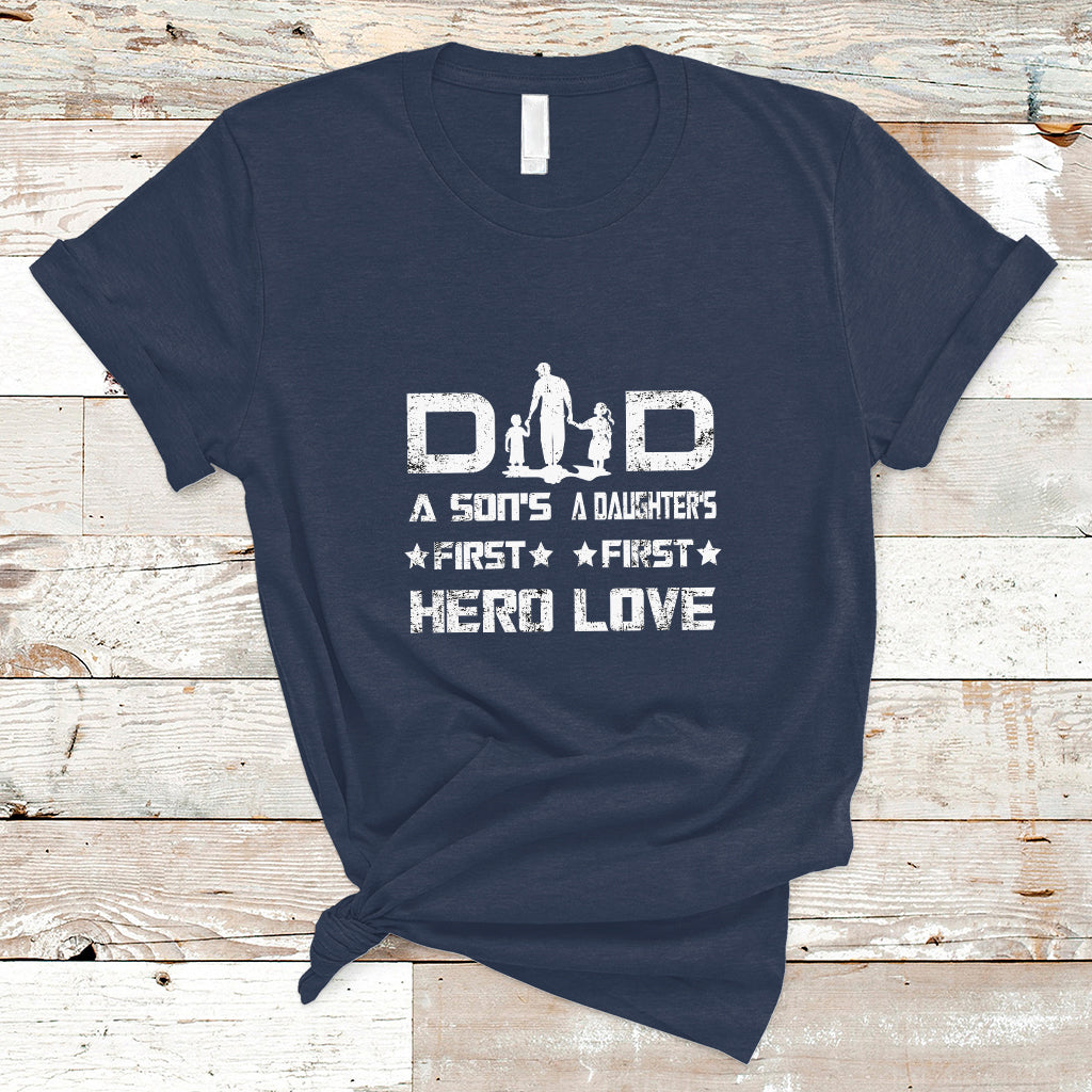 fathers-day-t-shirt-proud-dad-of-two-a-sons-first-hero-a-daughters-first-love-best-fathers-day-gift-from-son-and-daughter