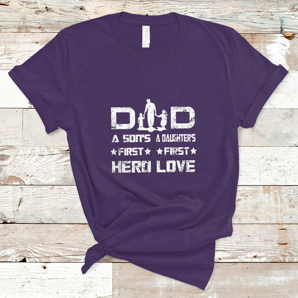 fathers-day-t-shirt-proud-dad-of-two-a-sons-first-hero-a-daughters-first-love-best-fathers-day-gift-from-son-and-daughter