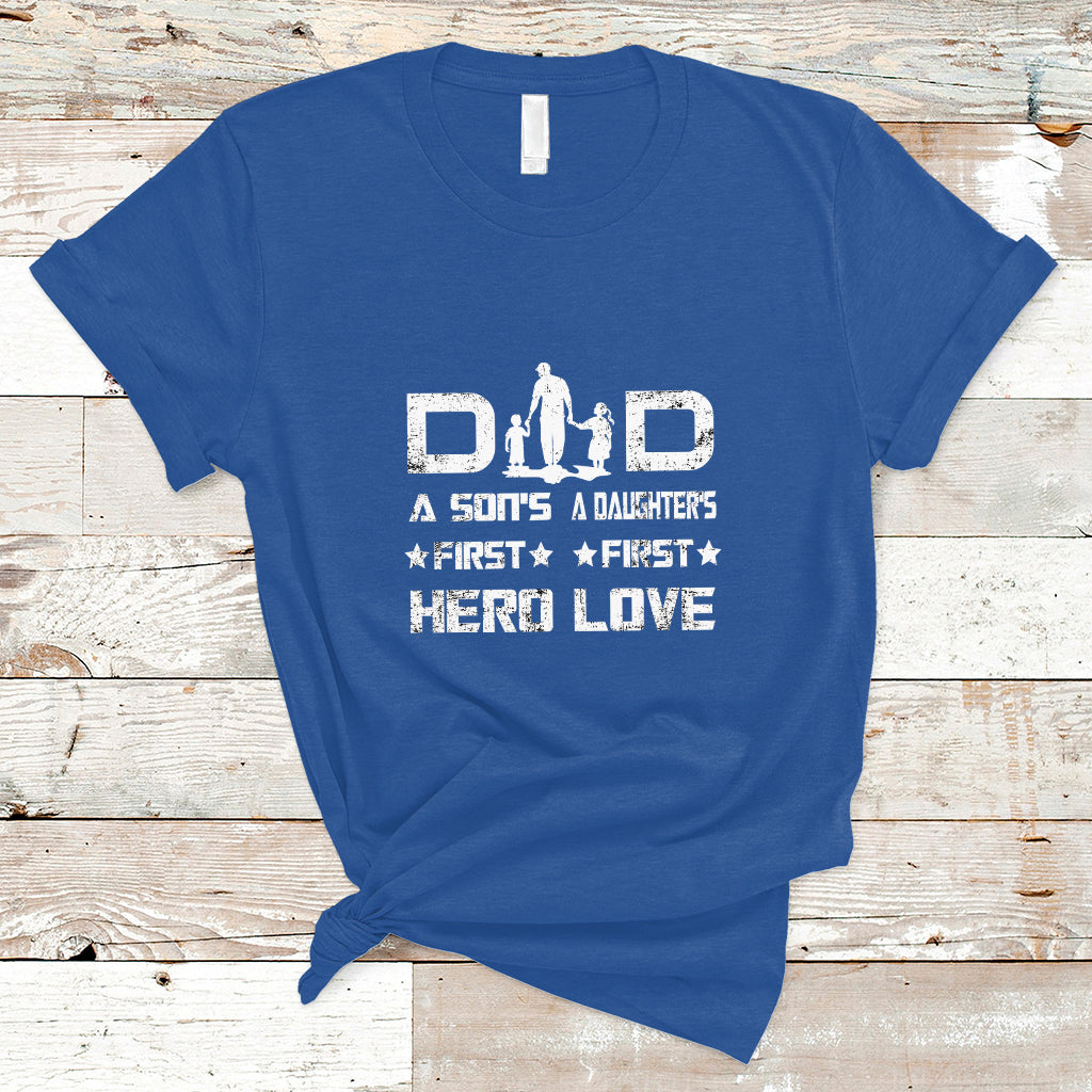 fathers-day-t-shirt-proud-dad-of-two-a-sons-first-hero-a-daughters-first-love-best-fathers-day-gift-from-son-and-daughter