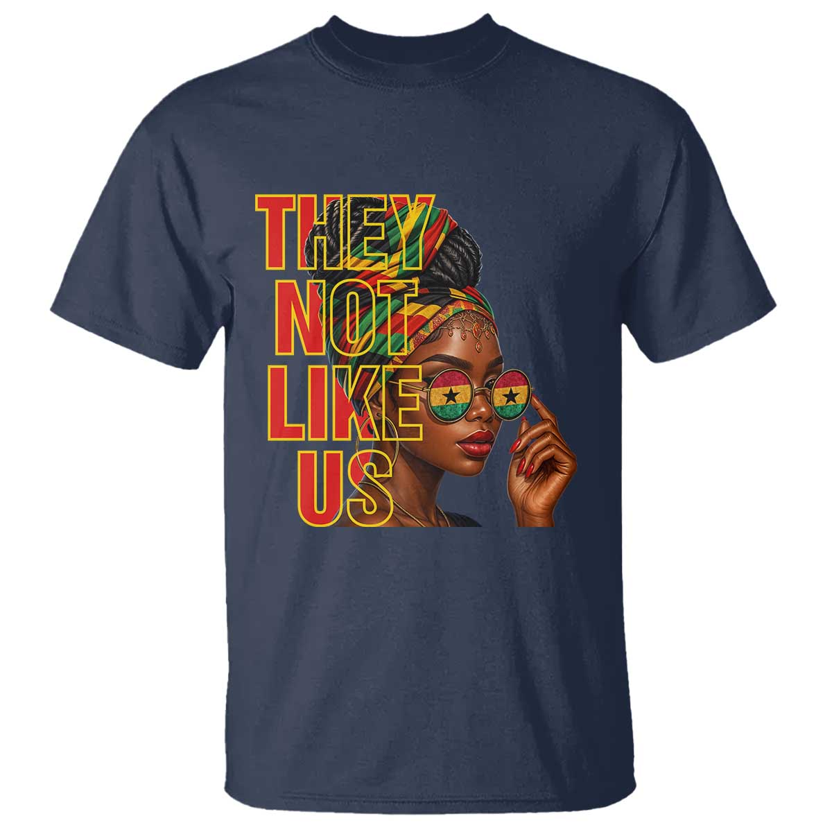 they-not-like-us-afro-queen-t-shirt-melanin-magic-woman-witth-headwrap-and-sunglasses