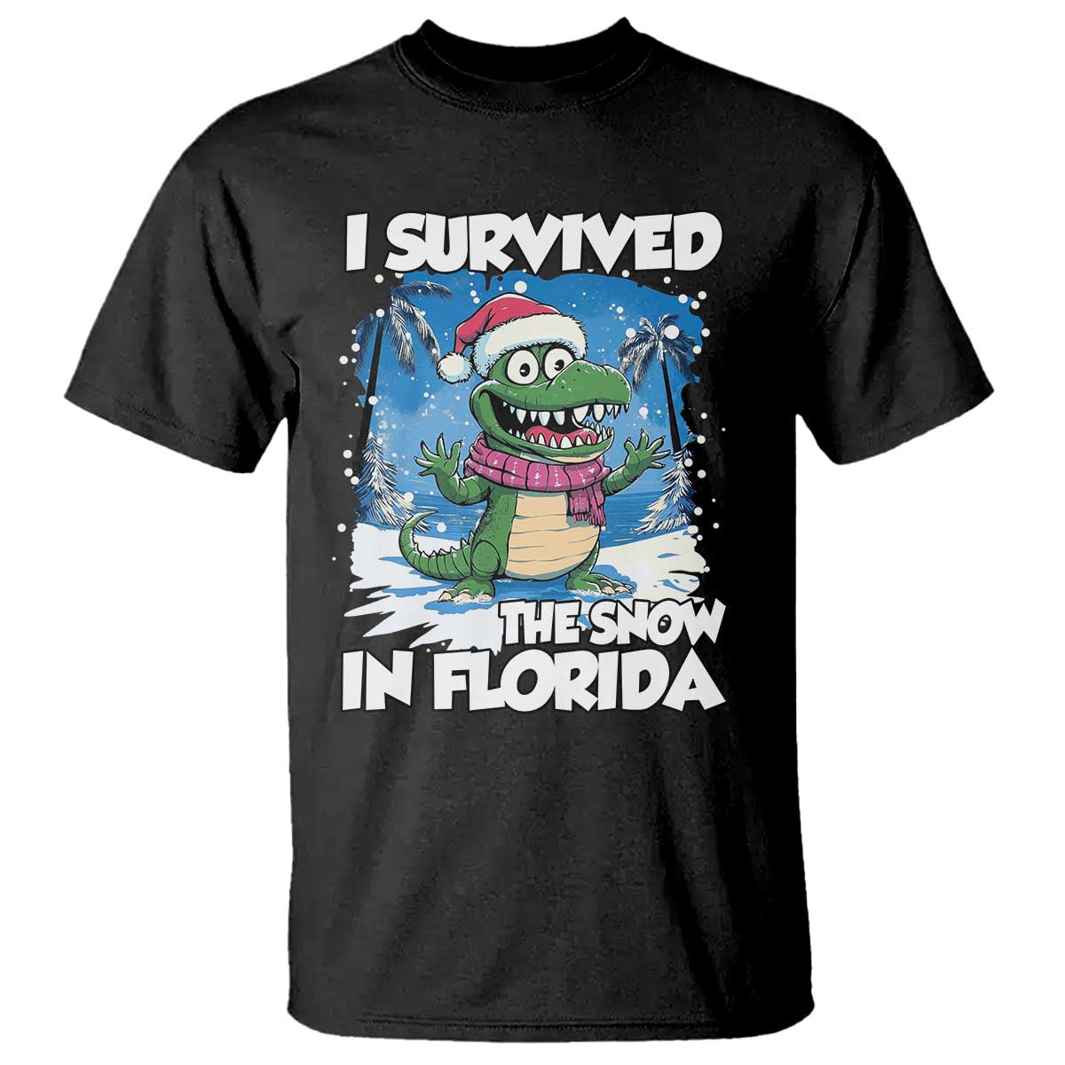i-survived-the-snow-in-florida-t-shirt-funny-crocodile