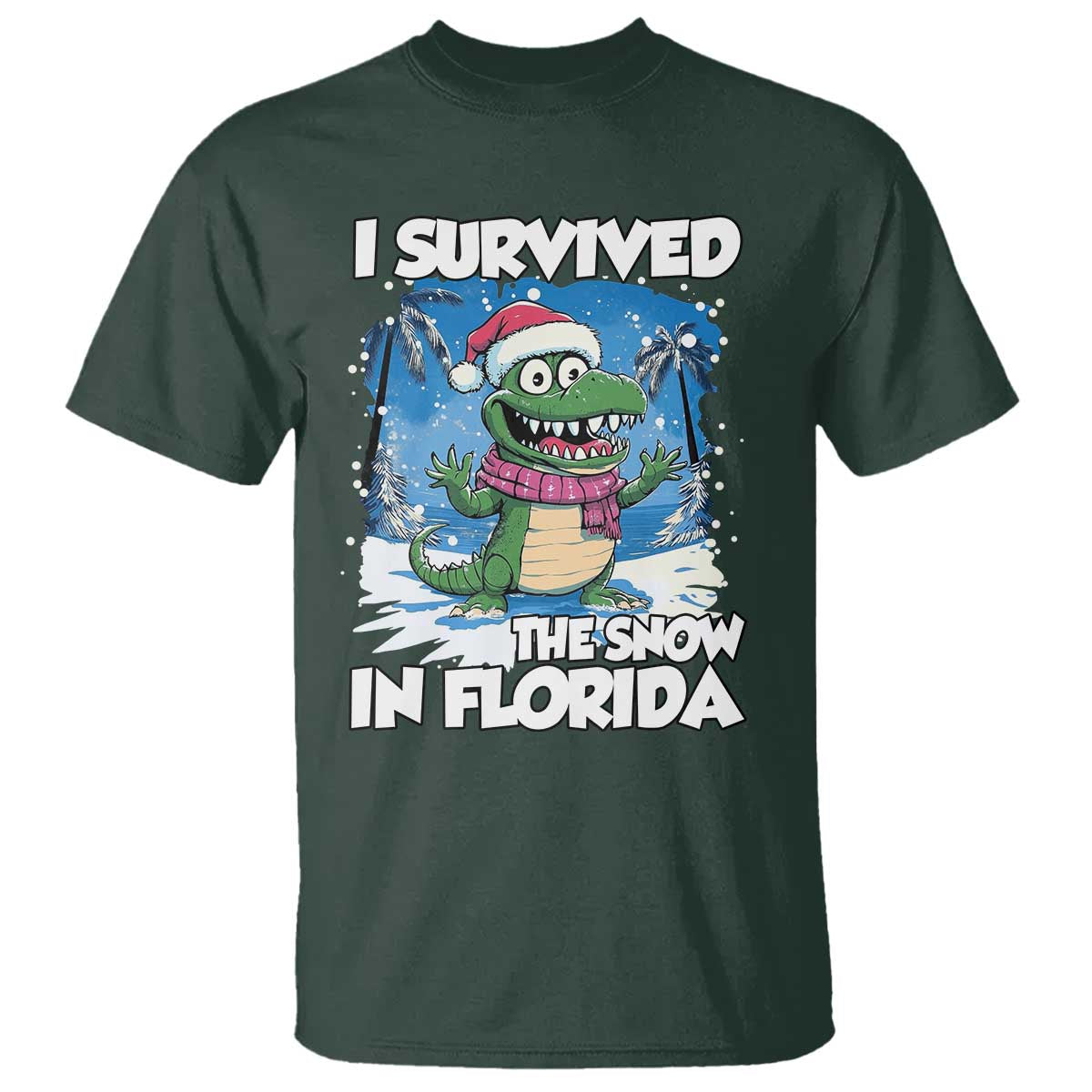 i-survived-the-snow-in-florida-t-shirt-funny-crocodile
