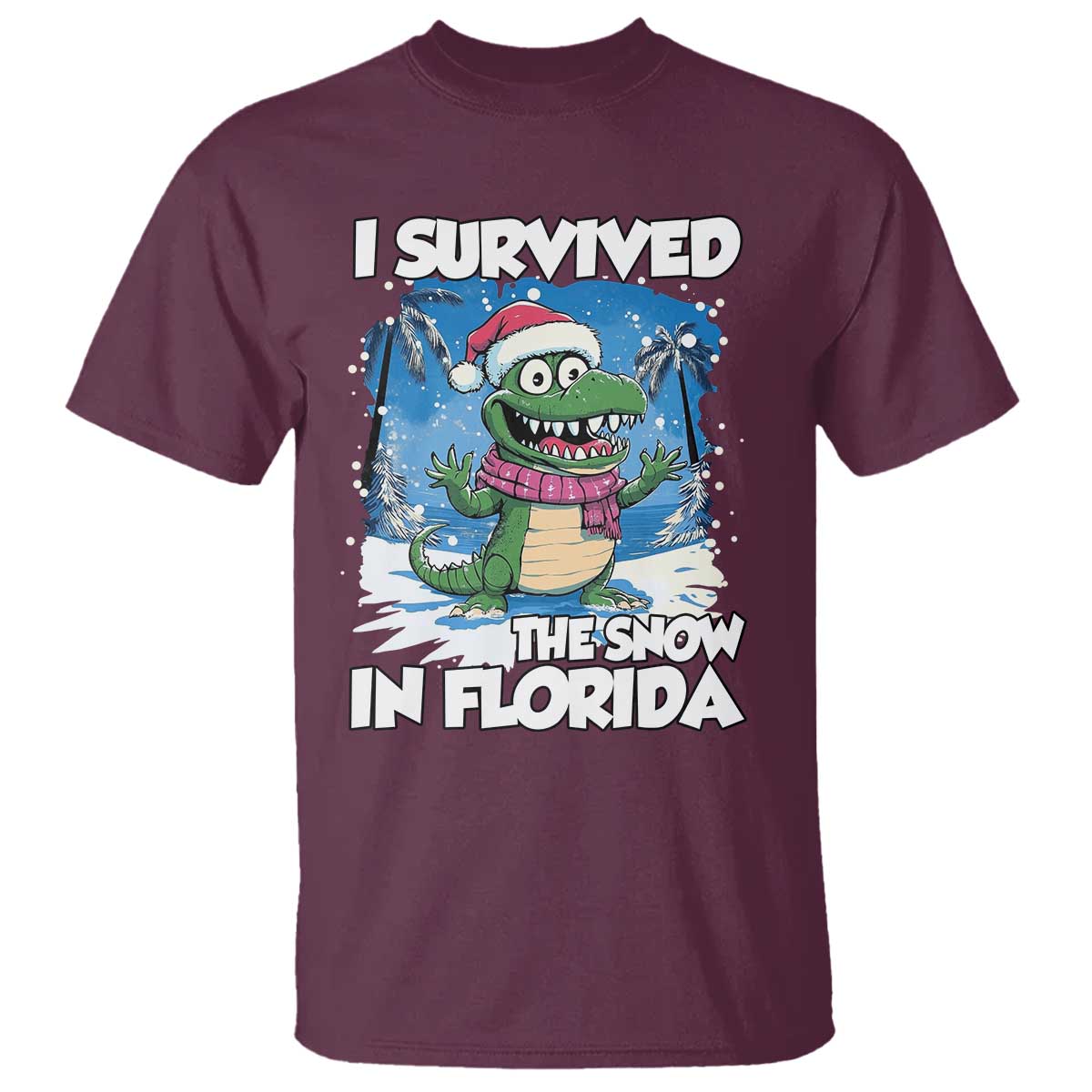i-survived-the-snow-in-florida-t-shirt-funny-crocodile