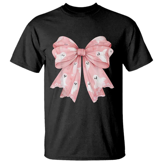 pink-ghost-bow-coquette-t-shirt-cute-girlly-boo-sheet-halloween-spooky-season