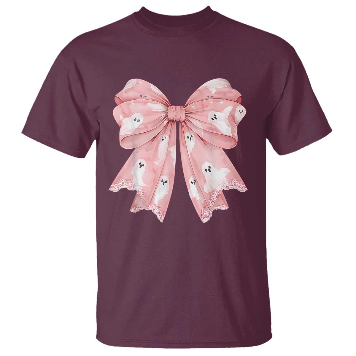 pink-ghost-bow-coquette-t-shirt-cute-girlly-boo-sheet-halloween-spooky-season