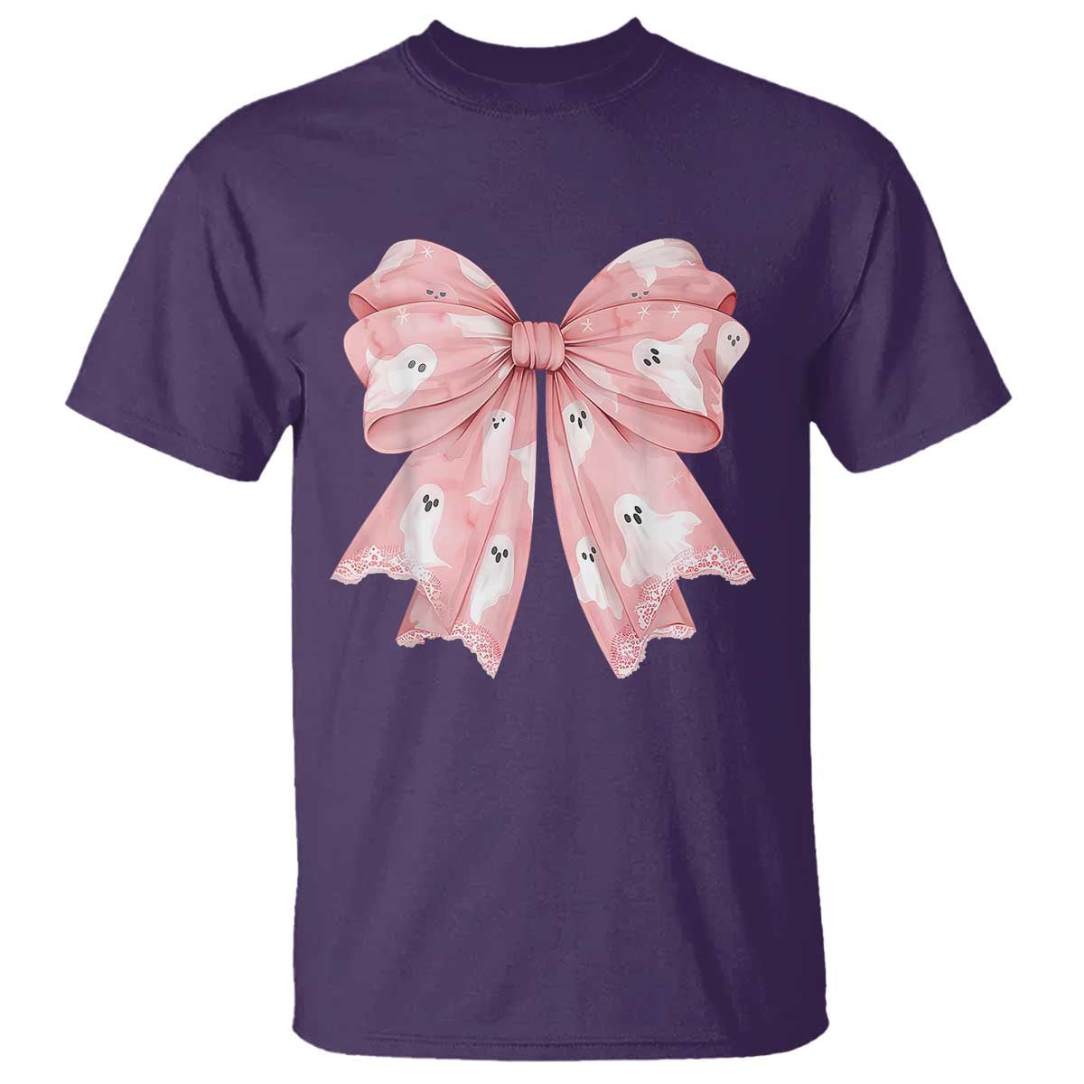 pink-ghost-bow-coquette-t-shirt-cute-girlly-boo-sheet-halloween-spooky-season