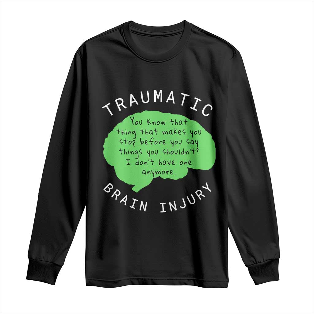 Traumatic Brain Injury Support Long Sleeve Shirt TBI Warrior Fighter Squad