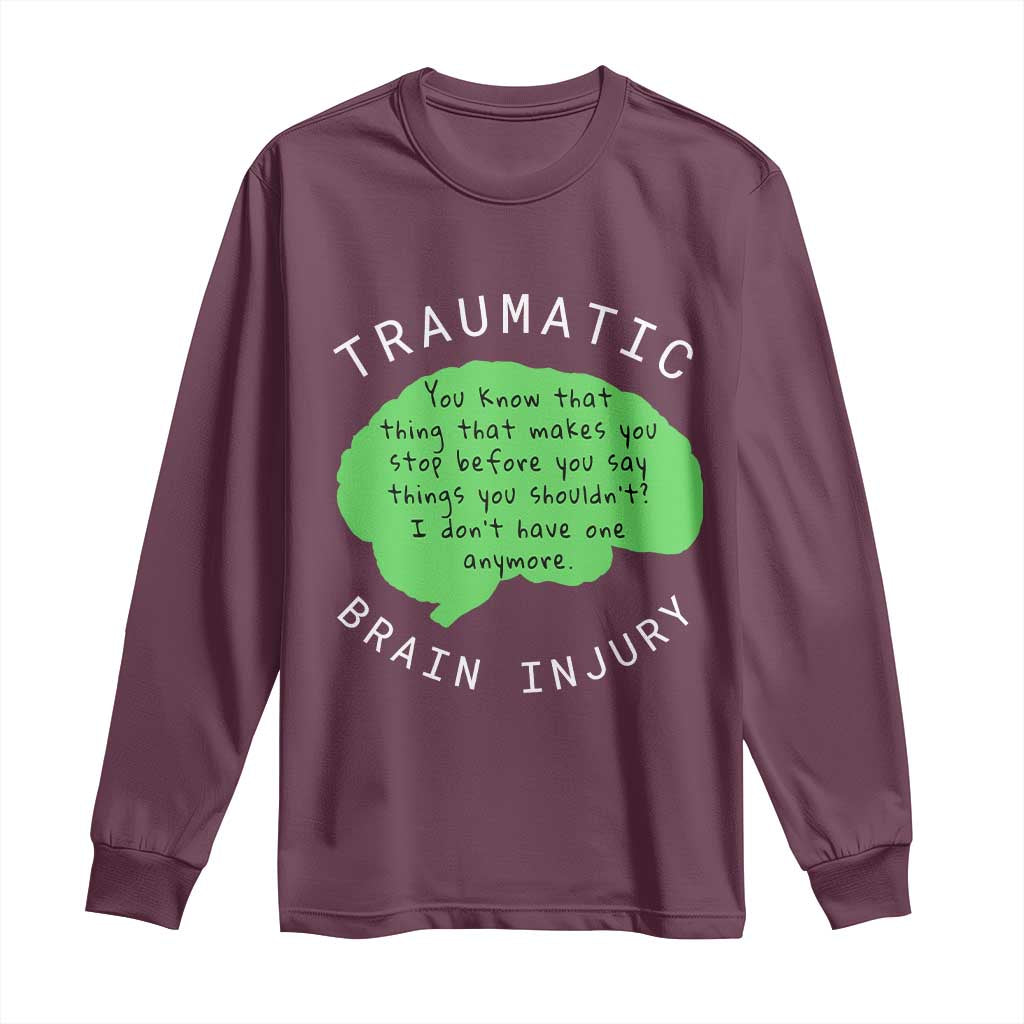 Traumatic Brain Injury Support Long Sleeve Shirt TBI Warrior Fighter Squad