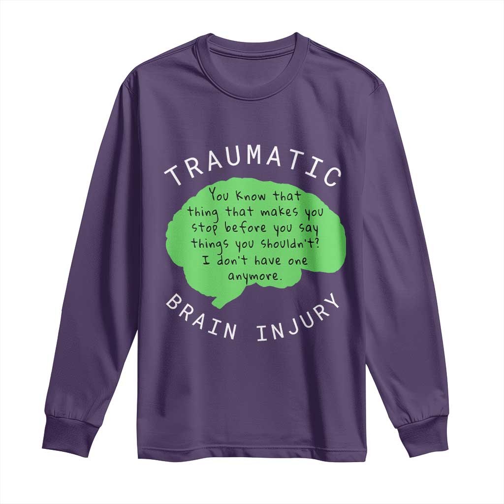 Traumatic Brain Injury Support Long Sleeve Shirt TBI Warrior Fighter Squad