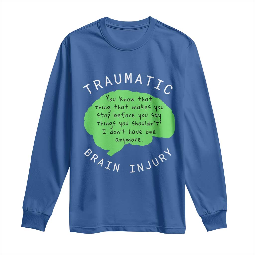 Traumatic Brain Injury Support Long Sleeve Shirt TBI Warrior Fighter Squad