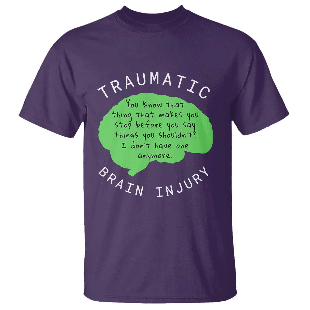 Traumatic Brain Injury Support T Shirt TBI Warrior Fighter Squad