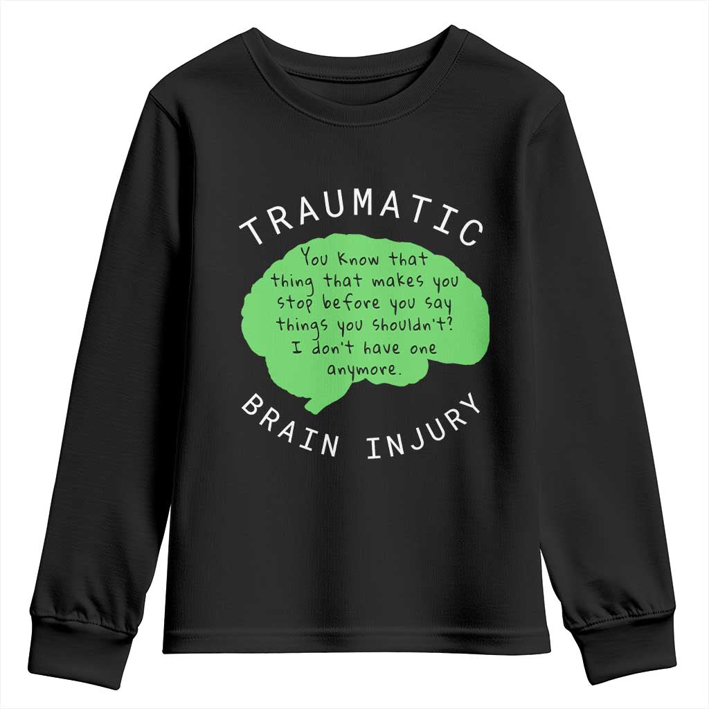 Traumatic Brain Injury Support Youth Sweatshirt TBI Warrior Fighter Squad
