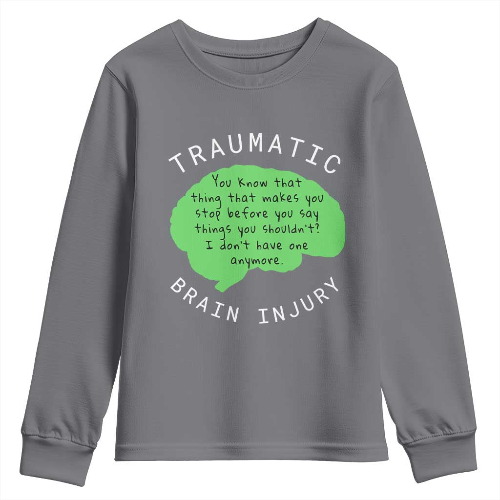 Traumatic Brain Injury Support Youth Sweatshirt TBI Warrior Fighter Squad