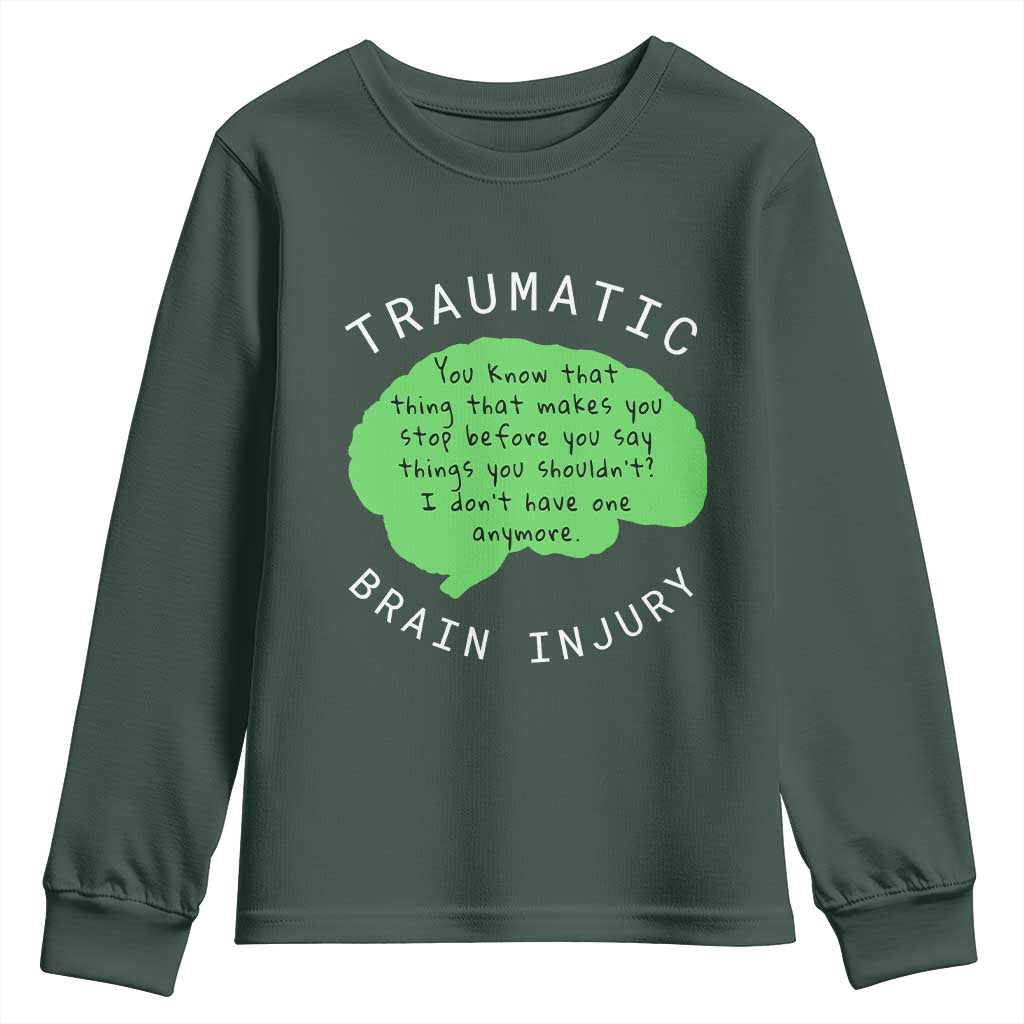 Traumatic Brain Injury Support Youth Sweatshirt TBI Warrior Fighter Squad