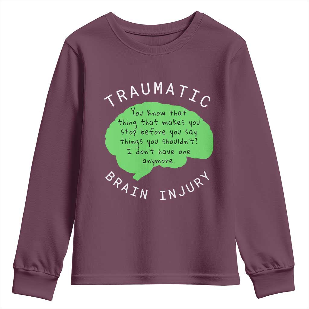 Traumatic Brain Injury Support Youth Sweatshirt TBI Warrior Fighter Squad