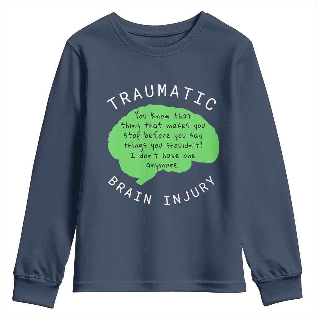 Traumatic Brain Injury Support Youth Sweatshirt TBI Warrior Fighter Squad