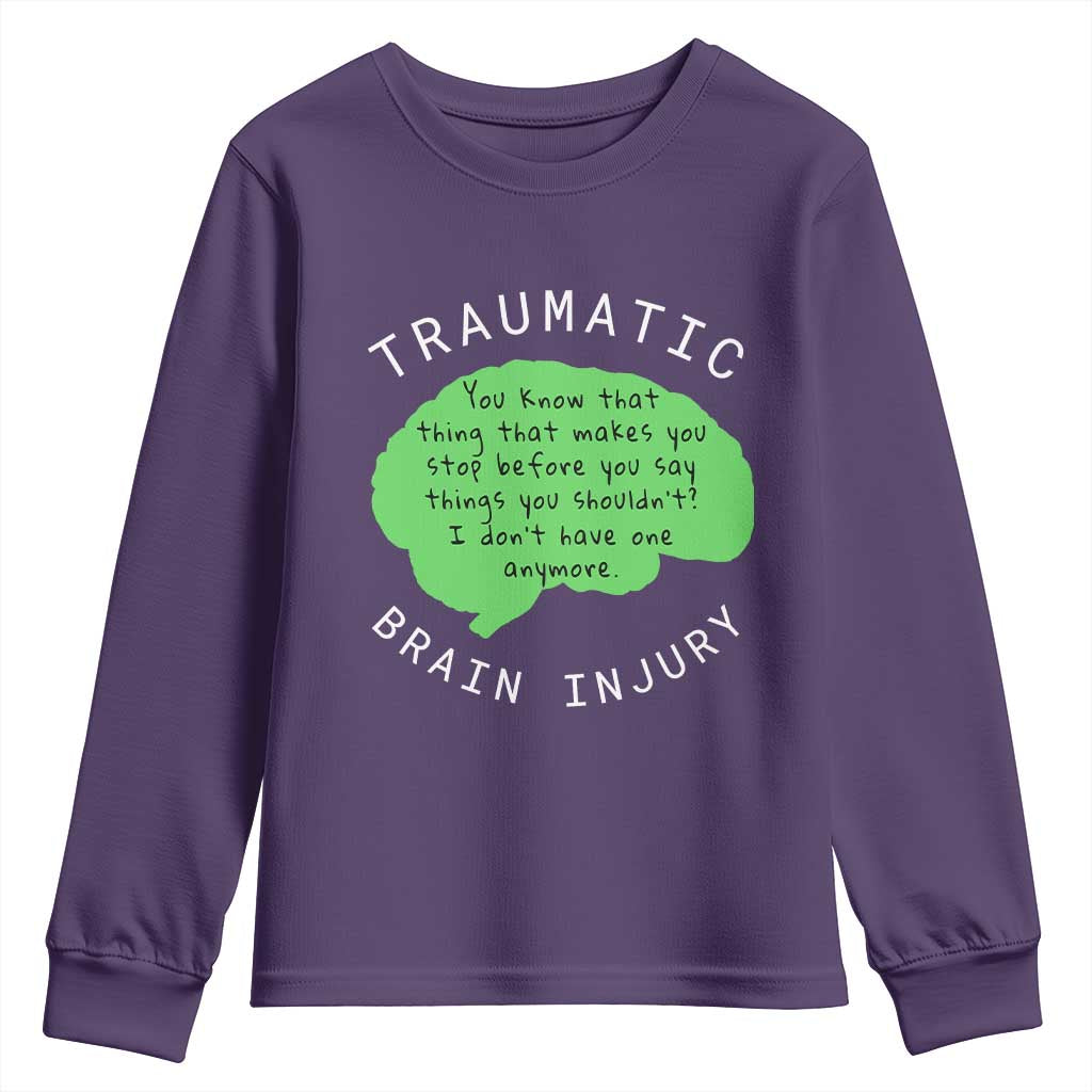 Traumatic Brain Injury Support Youth Sweatshirt TBI Warrior Fighter Squad
