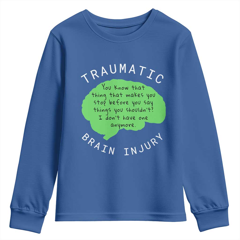 Traumatic Brain Injury Support Youth Sweatshirt TBI Warrior Fighter Squad