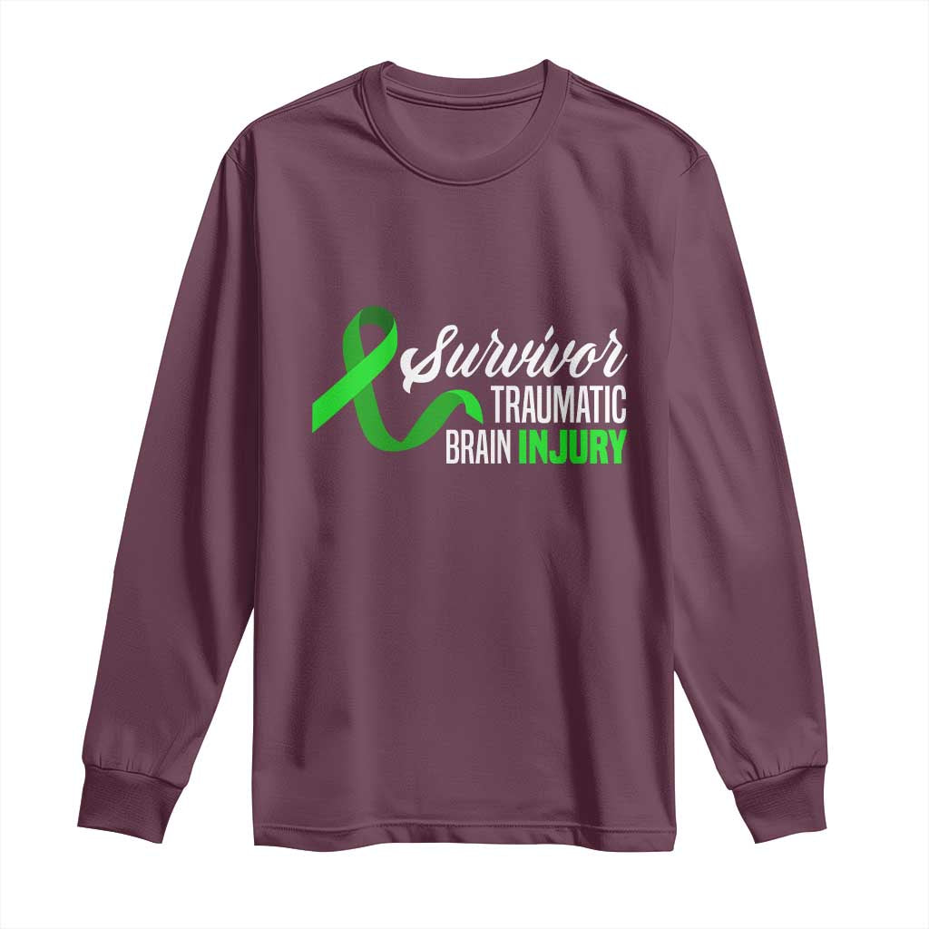 Traumatic Brain Injury Support Long Sleeve Shirt TBI Survivor