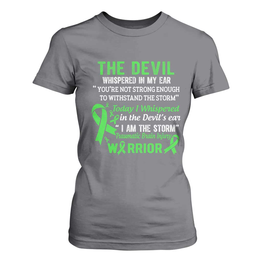 Traumatic Brain Injury Support T Shirt For Women I Am The Storm TBI Warrior