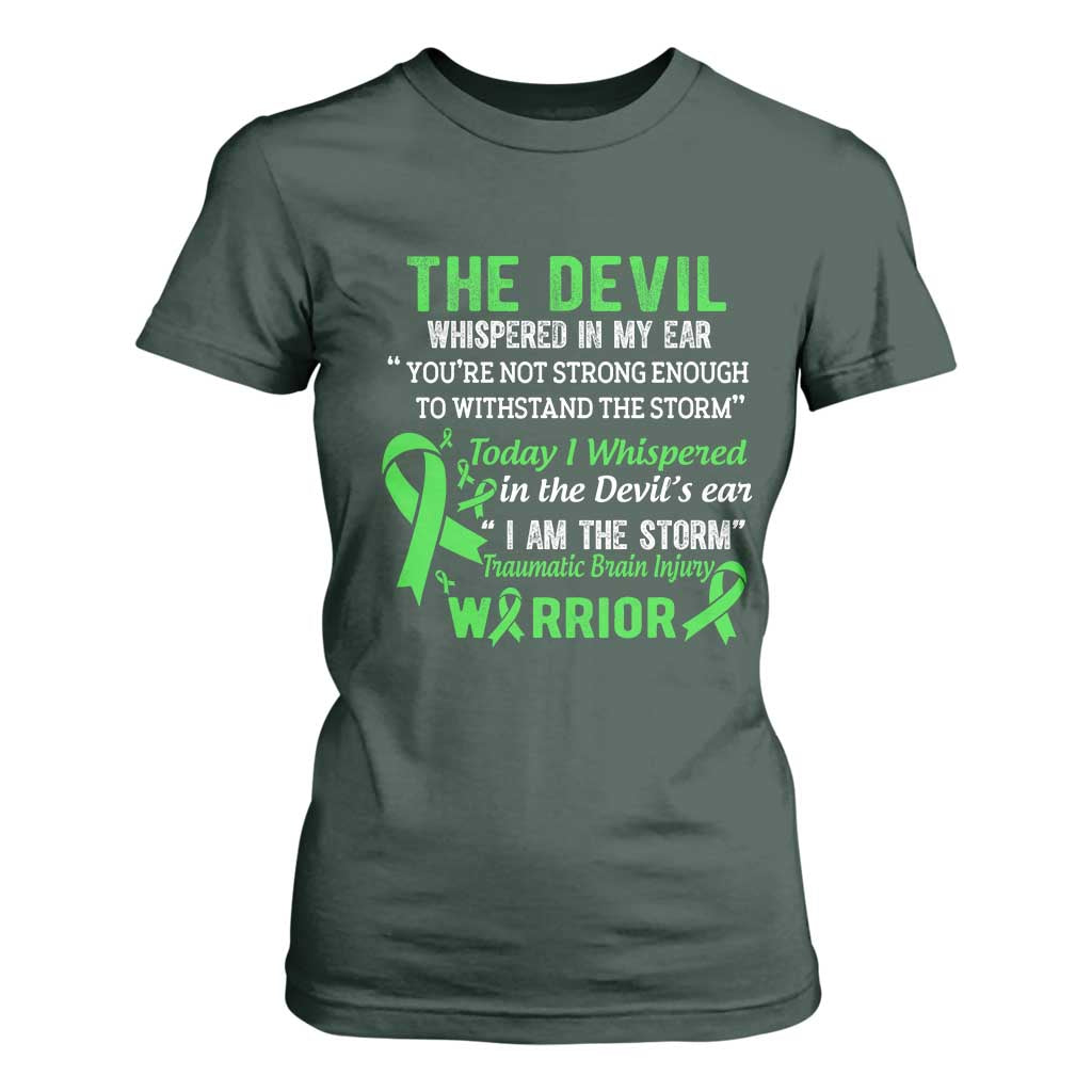 Traumatic Brain Injury Support T Shirt For Women I Am The Storm TBI Warrior