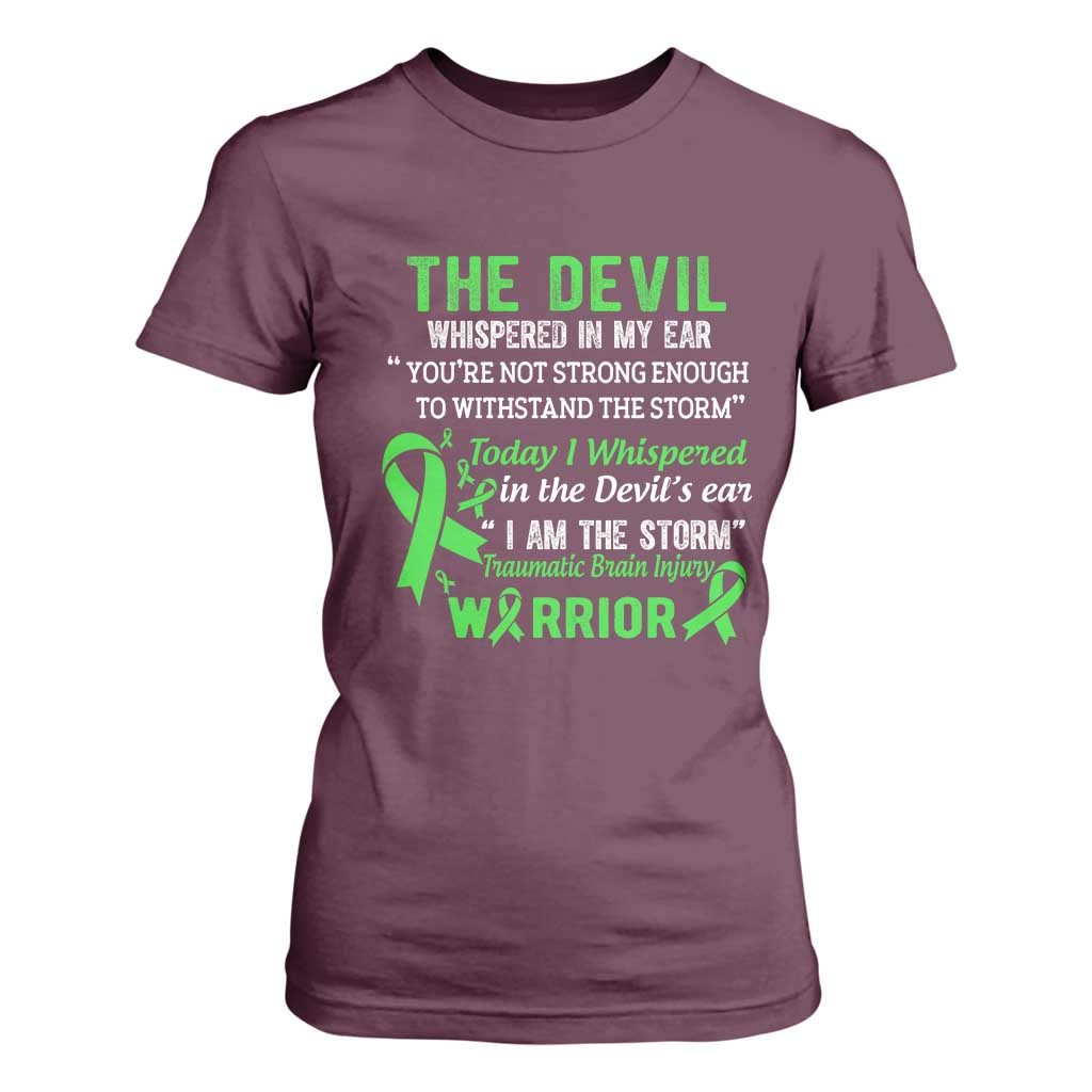 Traumatic Brain Injury Support T Shirt For Women I Am The Storm TBI Warrior