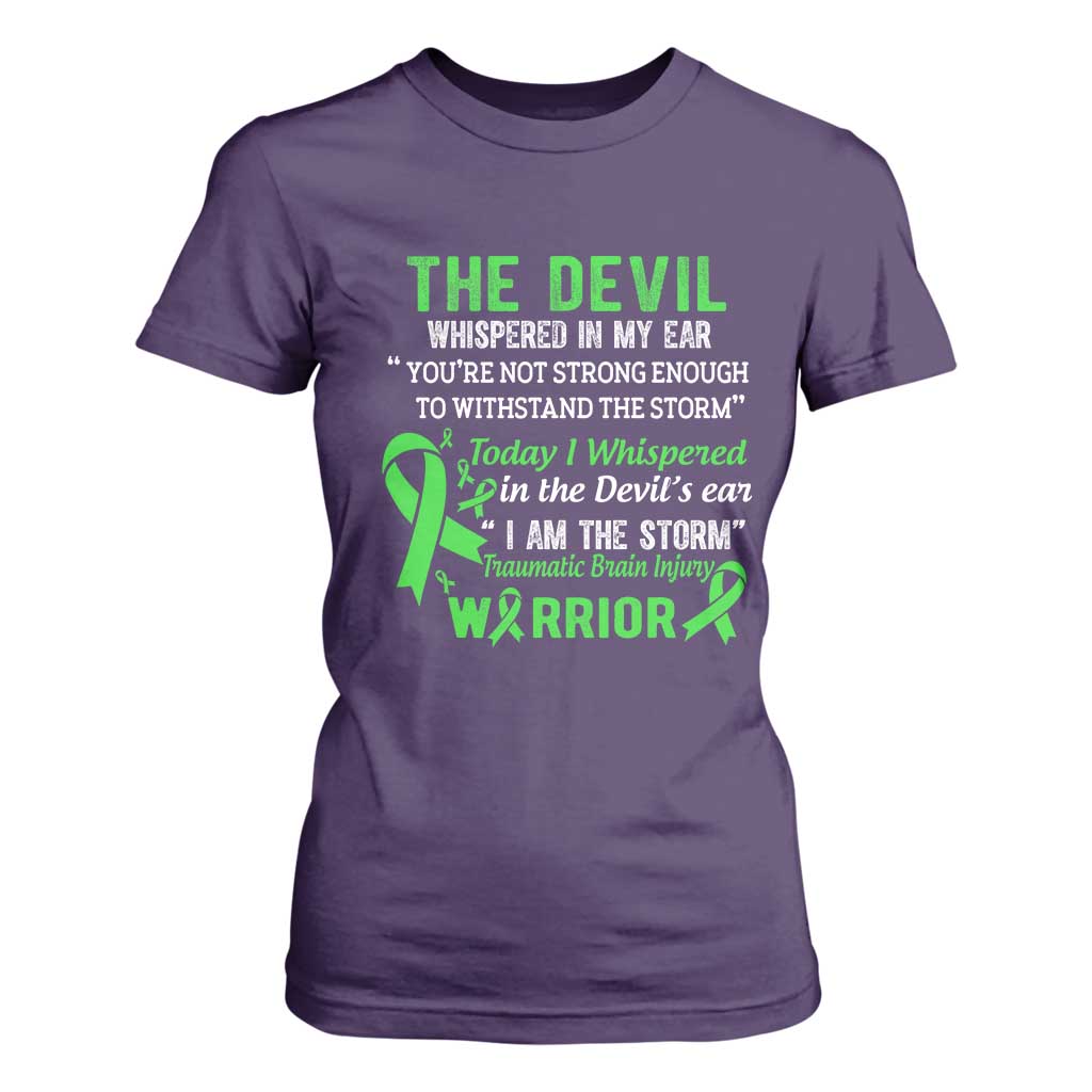 Traumatic Brain Injury Support T Shirt For Women I Am The Storm TBI Warrior