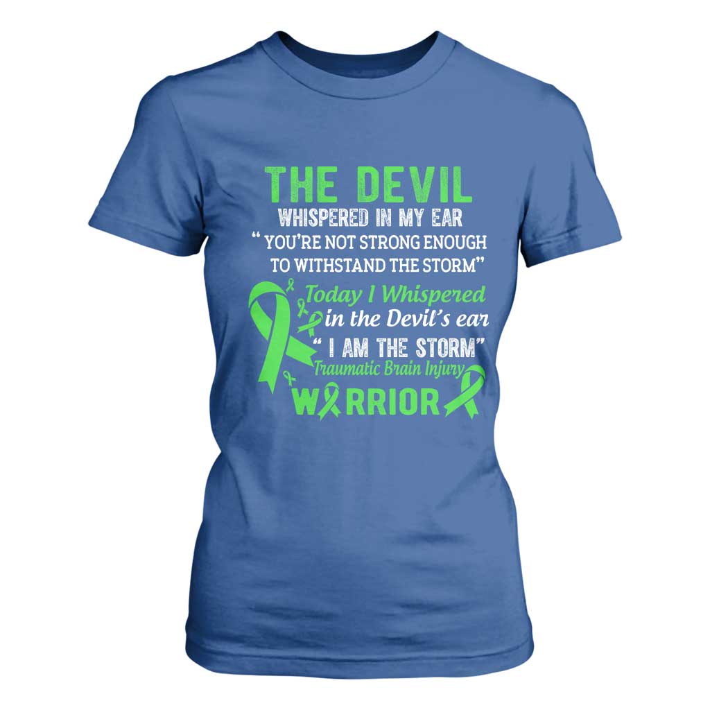 Traumatic Brain Injury Support T Shirt For Women I Am The Storm TBI Warrior